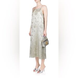 NWT Silk 6397 Jacquard Slip Dress in the color Ash Strappy 90’s Size small